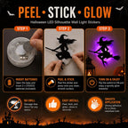🕸️Spooky Glow At Night! Halloween LED Wall Stickers 8‑Pcs Set🎃