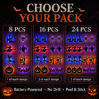 🕸️Spooky Glow At Night! Halloween LED Wall Stickers 8‑Pcs Set🎃