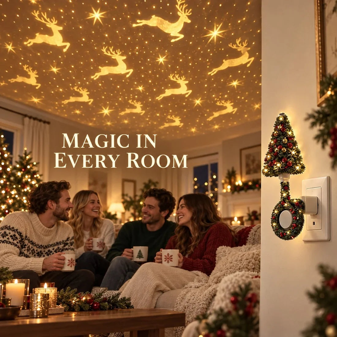Christmas Plug-In Projection Light – Reindeer & Snowflake Effects and so on