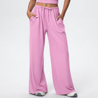 Damen-Freizeithose mit hoher Taille und weitem Bein