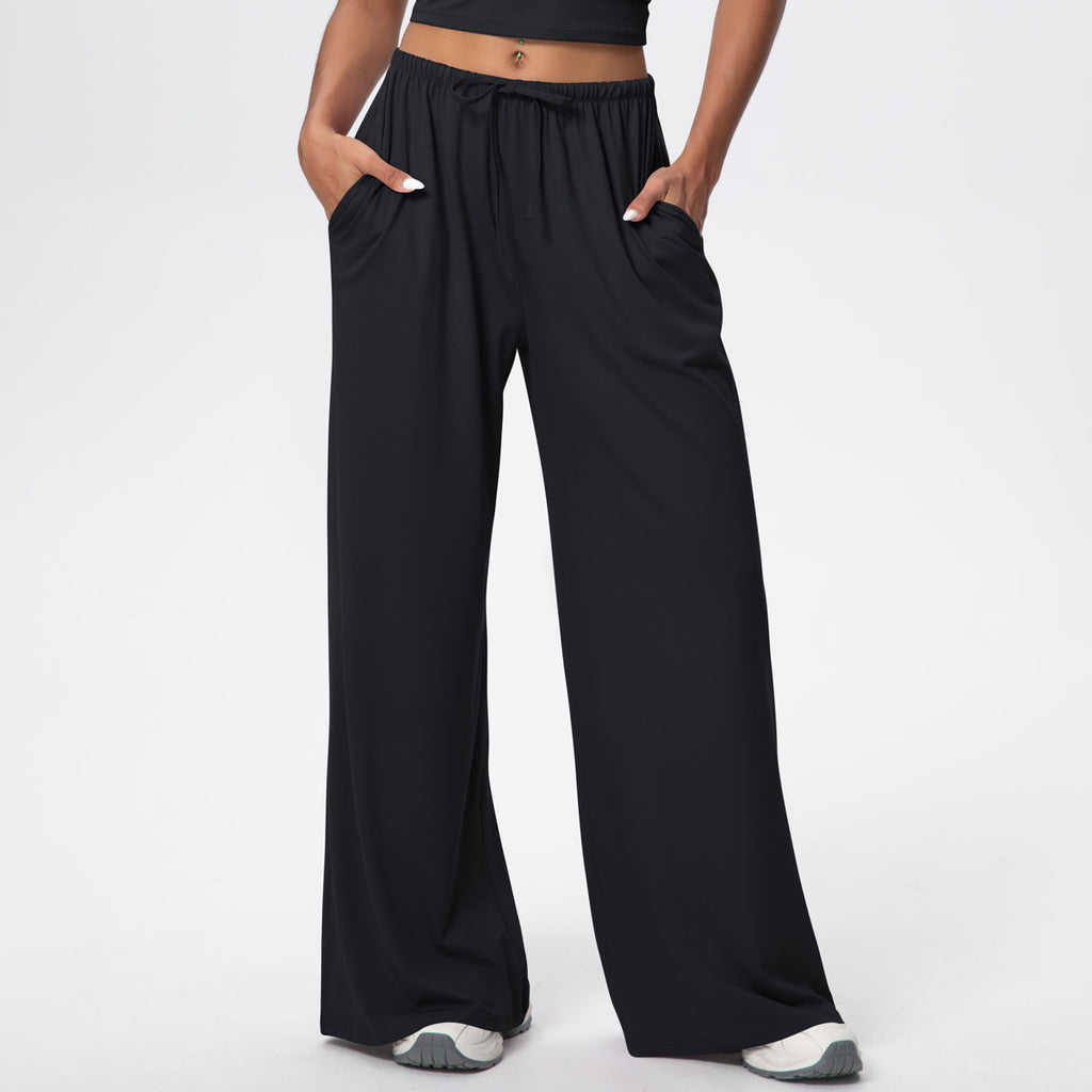 Damen-Freizeithose mit hoher Taille und weitem Bein