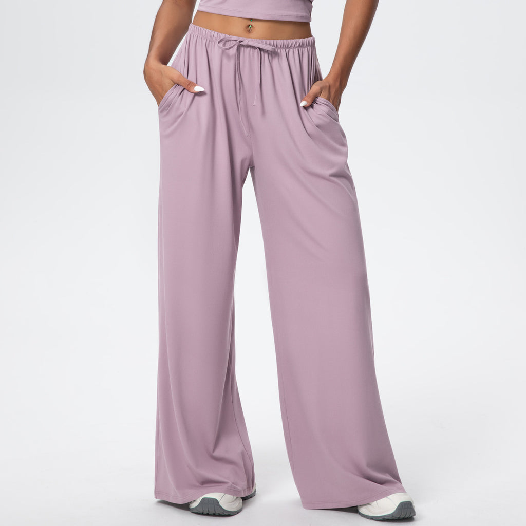 Damen-Freizeithose mit hoher Taille und weitem Bein