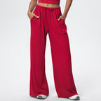 Damen-Freizeithose mit hoher Taille und weitem Bein