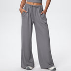 Damen-Freizeithose mit hoher Taille und weitem Bein