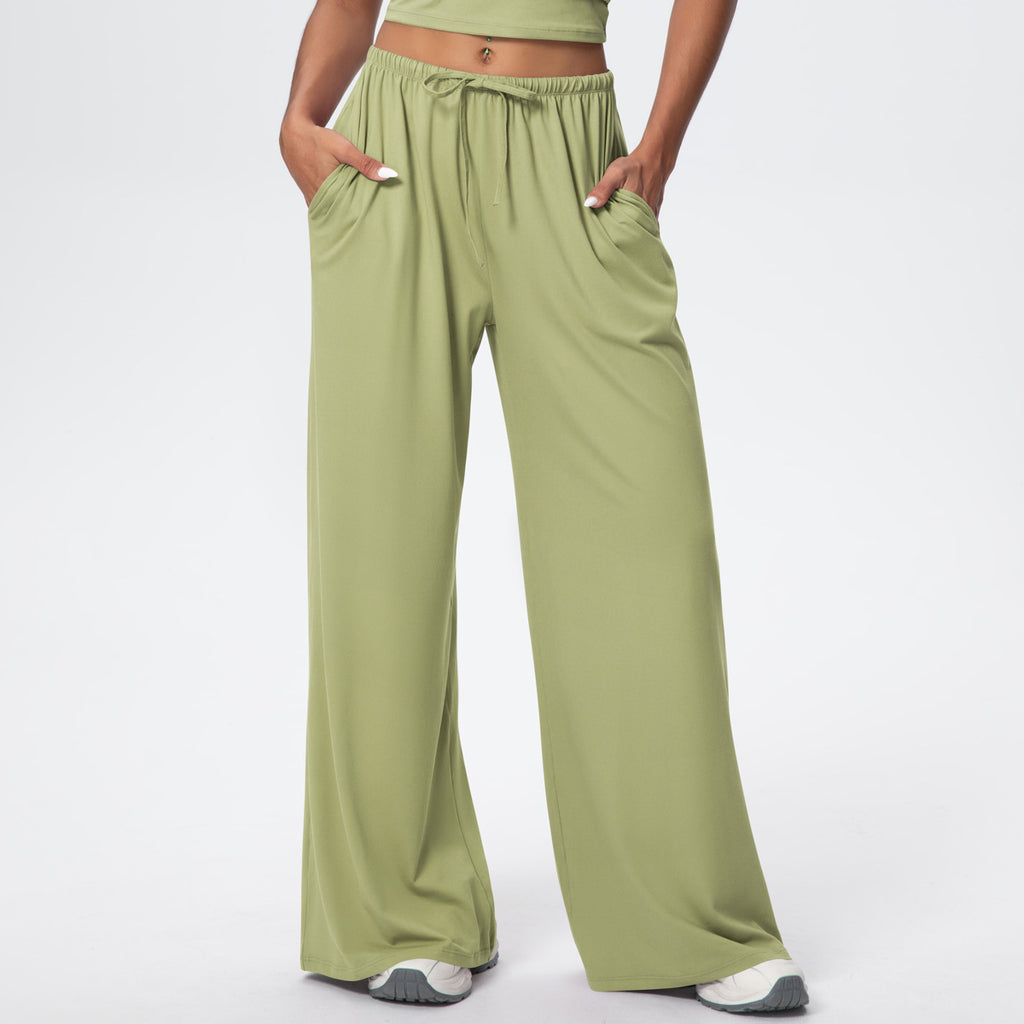 Damen-Freizeithose mit hoher Taille und weitem Bein