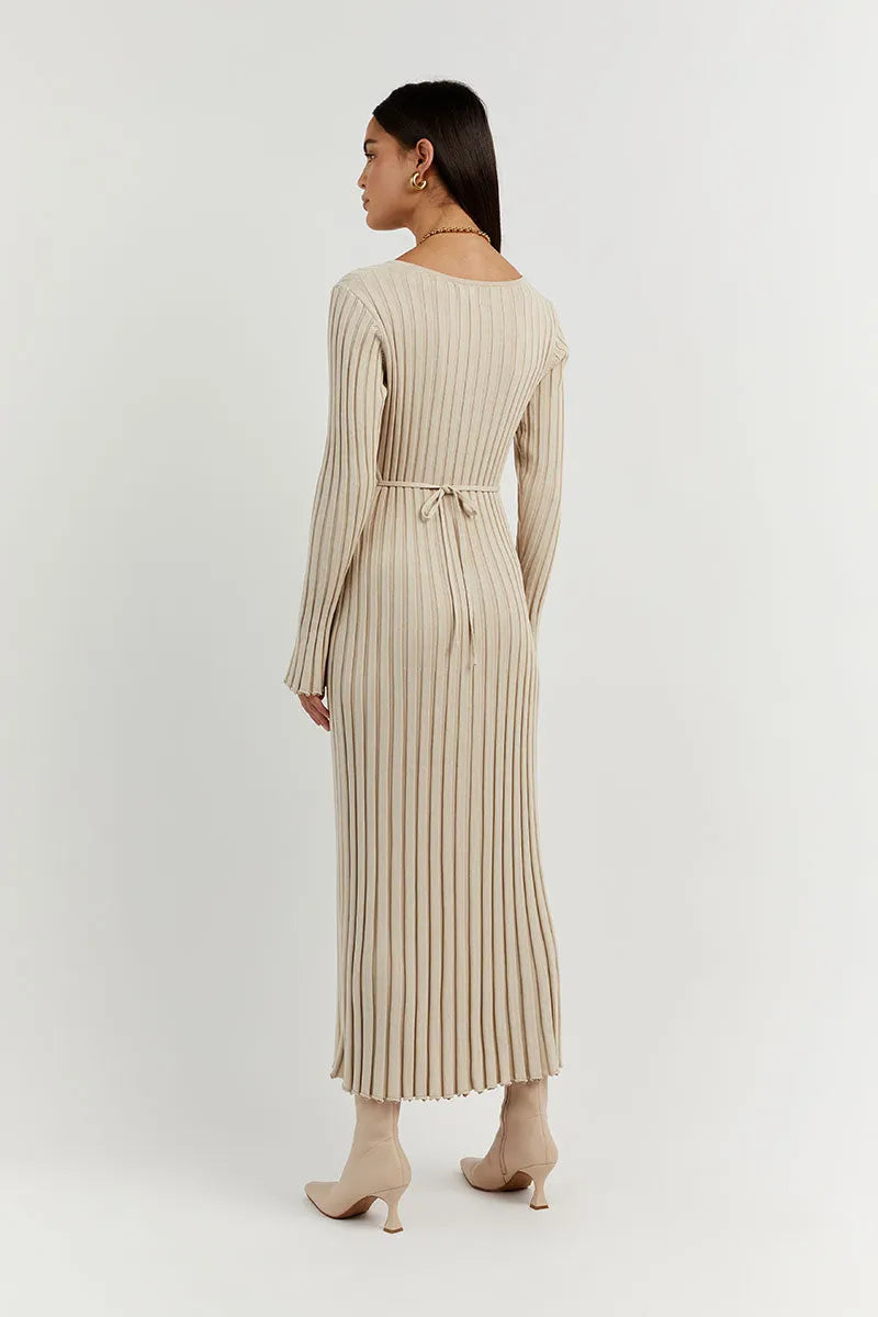 Long Sleeved Knit Midi Dress(Buy 2 Free Shipping)
