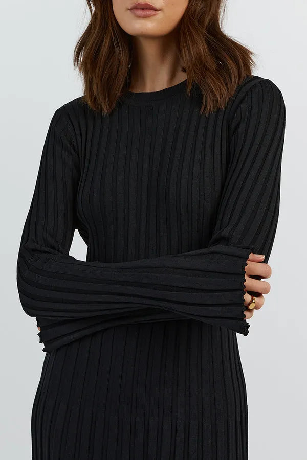 Long Sleeved Knit Midi Dress(Buy 2 Free Shipping)
