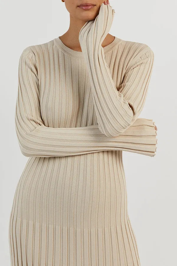 Long Sleeved Knit Midi Dress(Buy 2 Free Shipping)