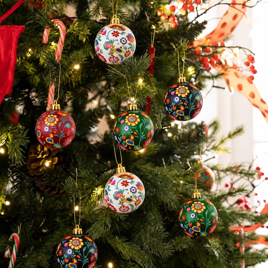 Premium Bordado Navidad Tree Ornaments